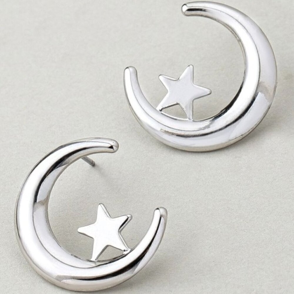 Ari Silver Moon Earrings 15$